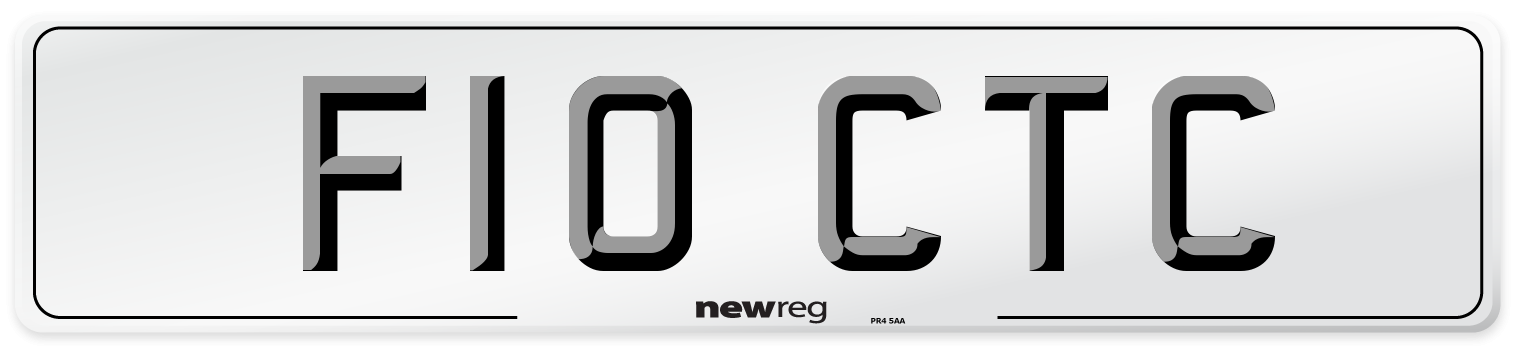F10 CTC Number Plate from New Reg